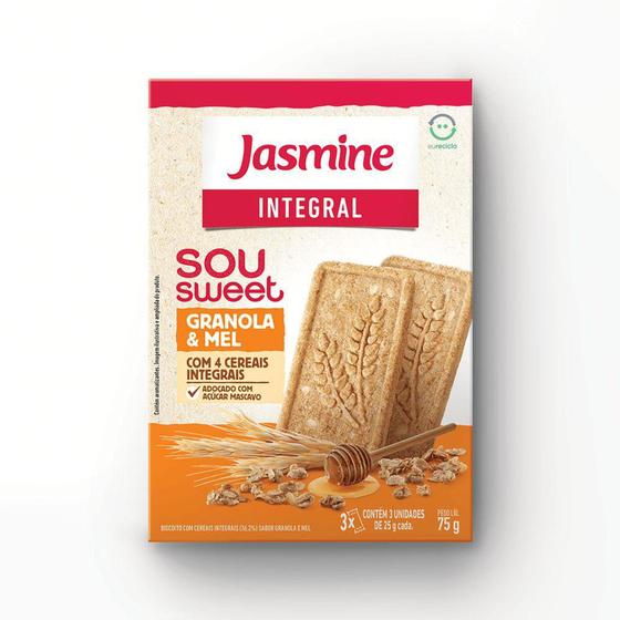 Imagem de Biscoito Jasmine Integral Sou Sweet  Vegano Granola e Mel 75g