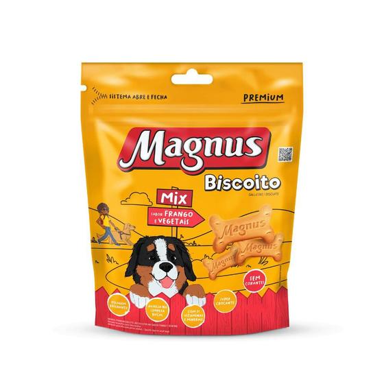 Imagem de Biscoito Magnus para Cães Adultos Sabor Mix Frango e Vegetais 500gr