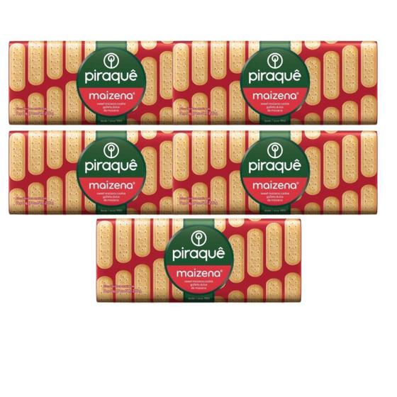 Imagem de Biscoito Maizena Piraquê Pacote 175G Kit Com 5 Un.