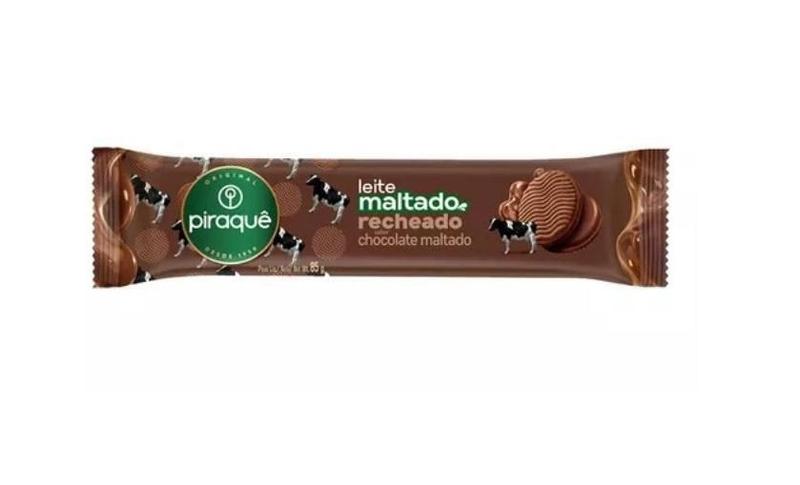 Imagem de Biscoito Maltado Recheado Chocolate Piraquê -Kit 30Un De 85G