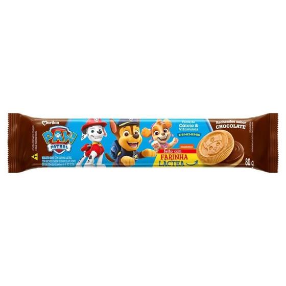 Imagem de Biscoito Marilan Recheado Chocolate Patrulha Canina 80g - Embalagem com 50 unidades
