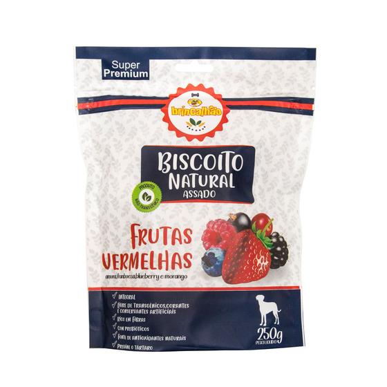 Imagem de Biscoito Natural p/ Cães Frutas Vermelhas 250g Brincalhão