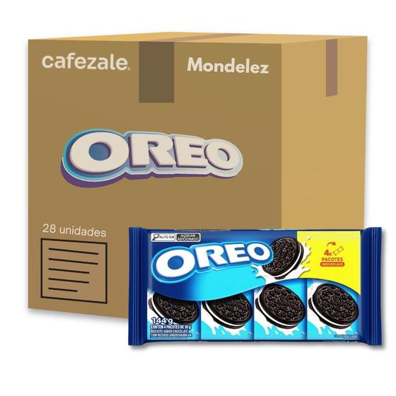 Imagem de Biscoito Oreo Recheado Baunilha Kit 28 packs de 144g  4x36g