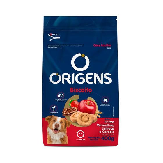 Imagem de Biscoito Origens para Cães Adultos de Porte Médio e Grande Sabor  Frutas Vermelhas, Linhaça e Cereais 400 g