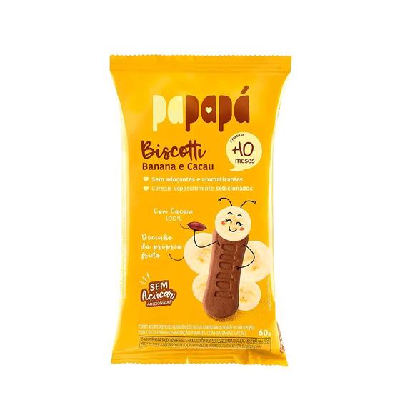 Imagem de Biscoito Papapá Sem Açúcar Sabor Banana e Cacau - 60g