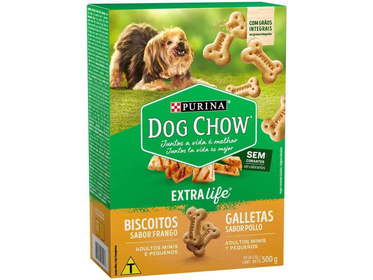 Imagem de Biscoito para Cachorro Integral Adulto Dog Chow - ExtraLife Frango 500g