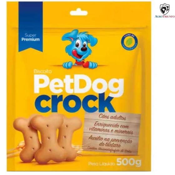 Imagem de Biscoito Petdog Crock Premium 500g Cães Raça Media/grande