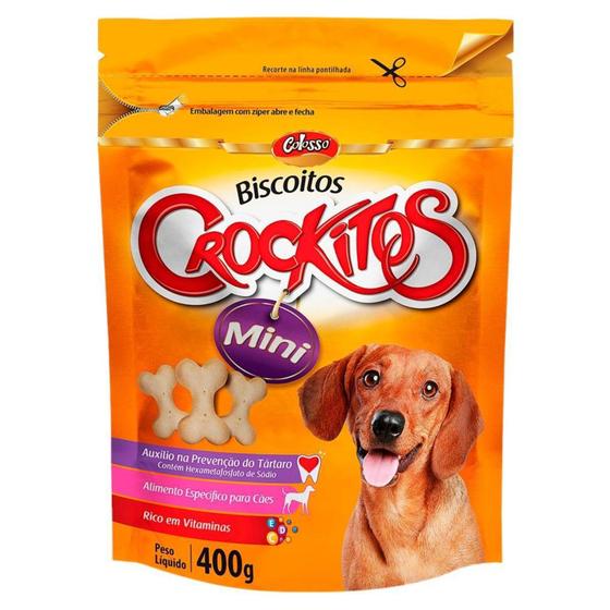 Imagem de Biscoito Petisco Para Cães Crockitos Colosso Mini 400g