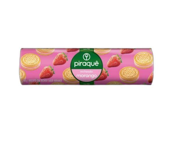 Imagem de Biscoito Piraquê Recheado Morango 160G- 60Un