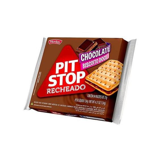 Imagem de Biscoito Pit Stop Recheado Sabor Chocolate Novidade Marilan