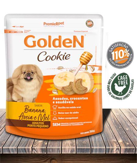 Imagem de Biscoito Premier Pet Golden Cookie Banana Aveia e Mel para Cães Adultos de Pequeno Porte - 350Gr