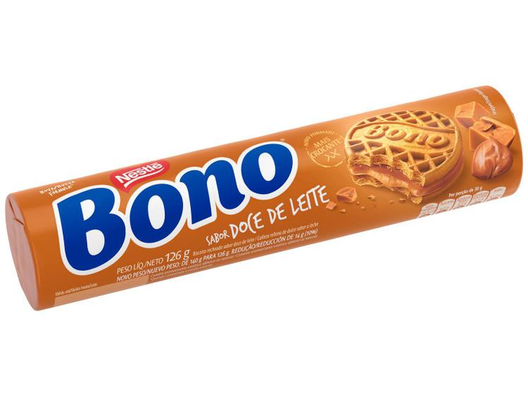 Biscoito Recheado Doce de Leite Bono 126g Menor preço em Biscoito Recheado Doce de Leite Bono 126g