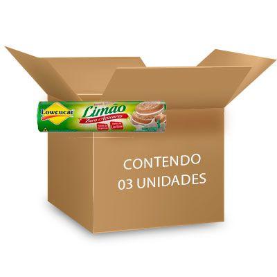 Imagem de Biscoito Recheado Limão Zero Lactose, Zero Açúcar Lowçucar contendo 3 pacotes de 120g cada