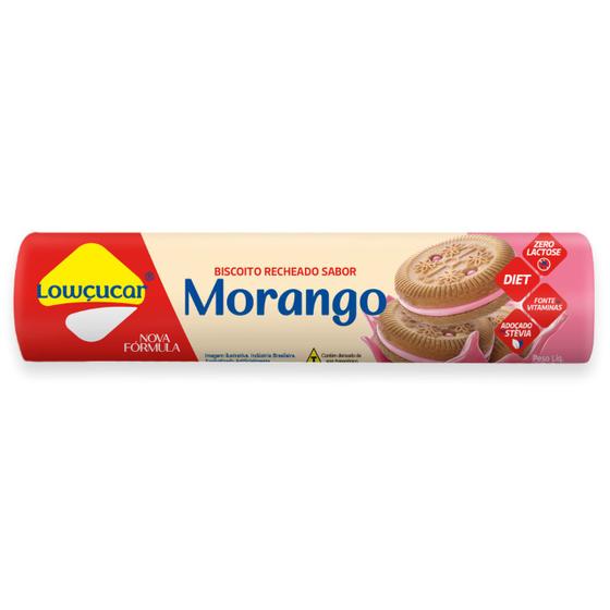 Imagem de Biscoito Recheado Lowçucar Zero Açucares Sabor Morango 120g