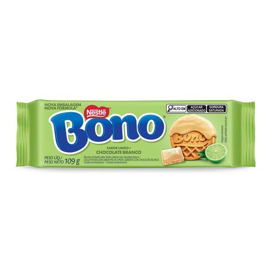 Imagem de Biscoito Recheado Nestlé Bono Torta de Limão Com Cobertura de Chocolate Branco 109g