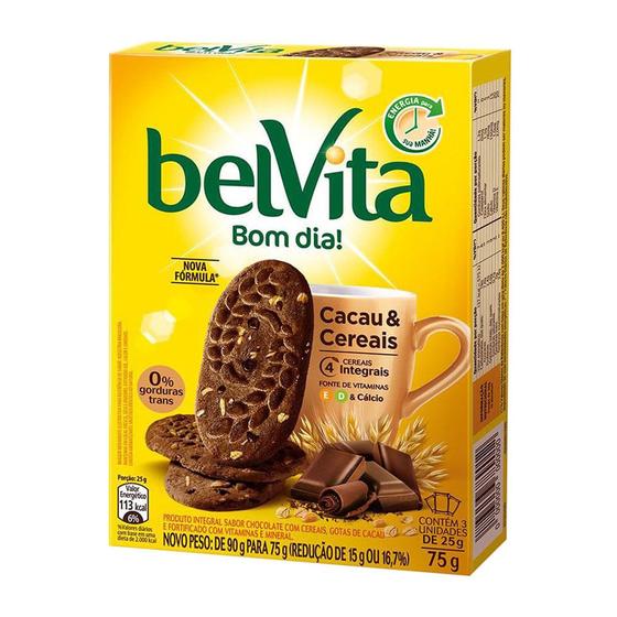 Imagem de Biscoito Sabor Cacau e Cereais BelVita 75g