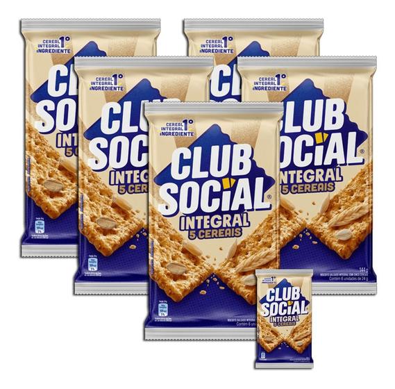 Imagem de Biscoito Salgado Club Social Integral C 6 Unidades Kit 5