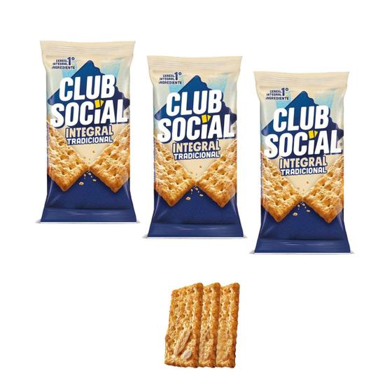 Imagem de Biscoito Salgado Club Social Integral Com 6 Unidades Kit 3