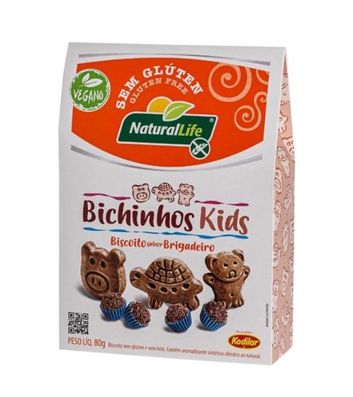 Biscoito Sem Glúten e Sem Lactose Bichinhos Kids CHOCOLATE - 80g ...