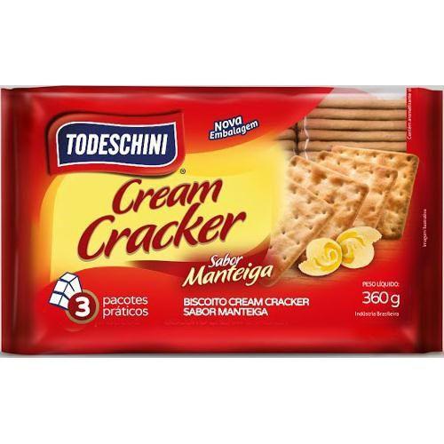 Biscoito Todeschini Cream Cracker Manteiga Embalagem 360G Biscoito