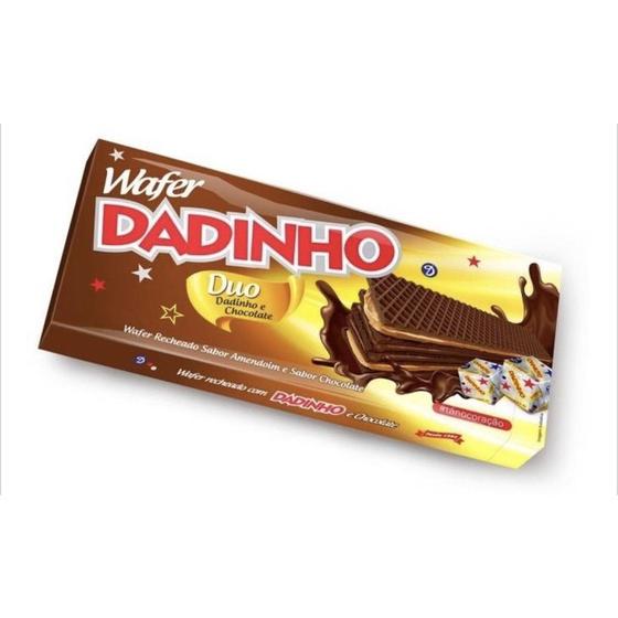 Imagem de Biscoito Wafer Recheio Amendoim e Chocolate Dadinho Duo 90g - Dizioli