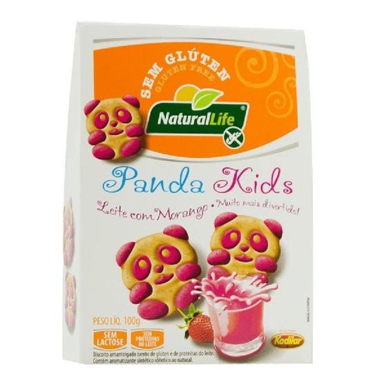 Imagem de BiscoitoPanda Kids SaborLeite com MorangoNatural Life 100g