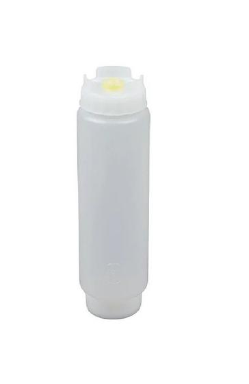 Imagem de Bisnaga 355 ml FIFO Bootle Canadá Original Bico NSF C/Válvula Removível AMARELA P/ Molhos e Caldas de Consistência Média