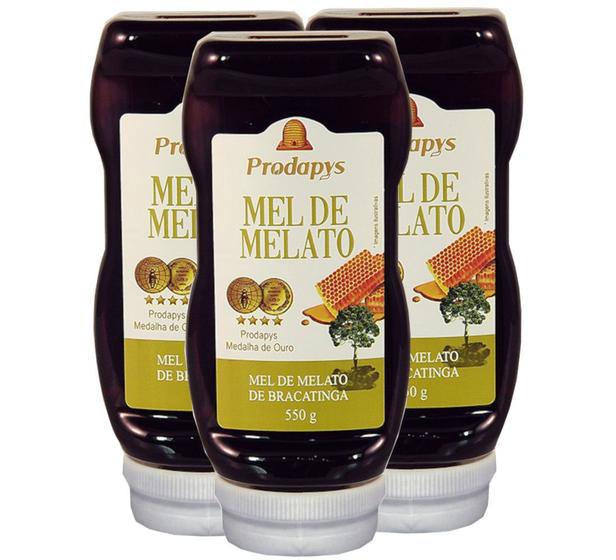 Imagem de Bisnaga 550g de Mel Melato de Bracatinga Kit com 3