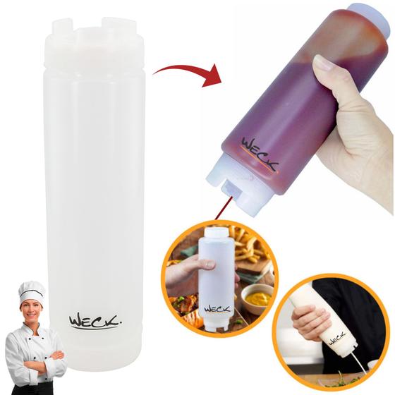 Imagem de Bisnaga Invertida Profissional Multiuso Para Molhos 710ml