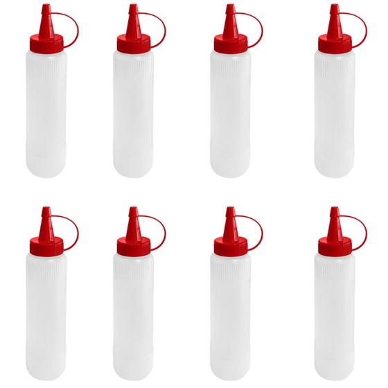 Imagem de Bisnaga P/ Molhos 400ml Barraca De Lanches Kit Com 8 Unidades