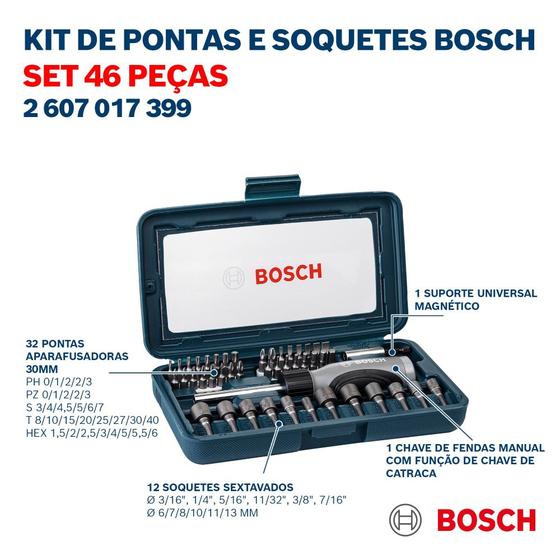 Imagem de Bits parafusar c/46pc bosch