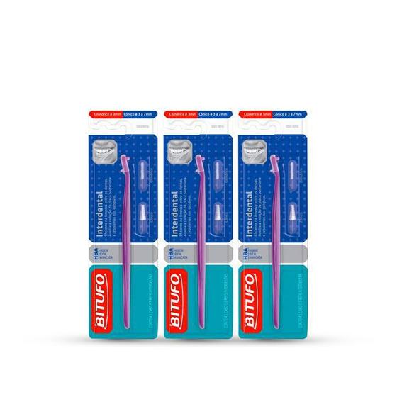Bitufo Interdental Escova + CÔNico + CilÍNdrico (Kit C/03) - Escova de ...