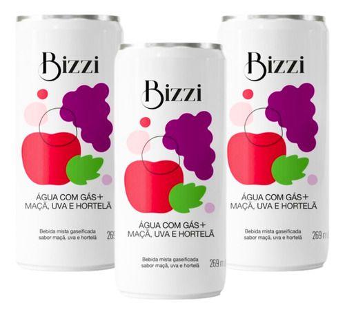 Imagem de Bizzi Água Com Gás Saborizada Maçã + Uva + Hortelã 3 Unid.