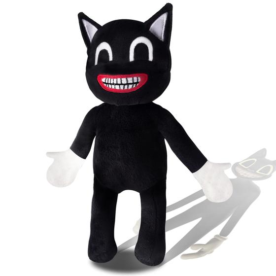 Imagem de Black Cartoon Cat Pelúcia Brinquedo Recheado, Brinquedos de Pelúcia Gato Animal Macio e Abraço Animal, Boneca de Pelúcia Infantil, Presentes de Aniversário para Crianças