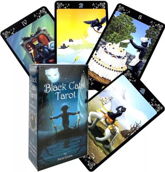 Imagem de Black Cats Tarot Deck Tarô Dos Gatos Pretos Baralho de Cartas de Oráculo