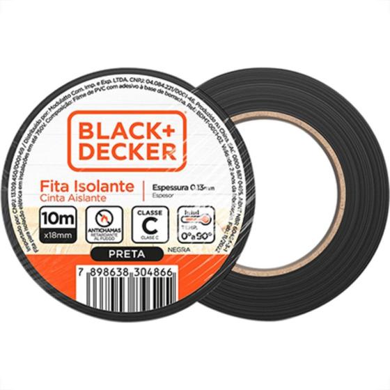 Imagem de Black Fita Isolante B&D 10Mts - Kit C/10 Pc