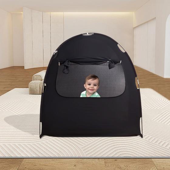 Imagem de Blackout Tent Mengersi para Pack and Play Crib Sleep Pod Black