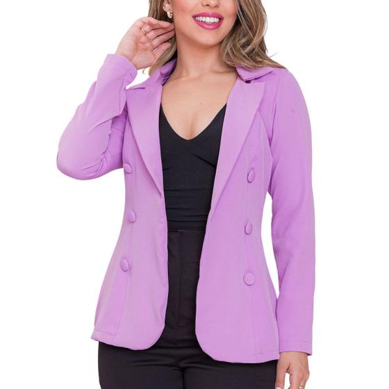 Imagem de Blazer Alfaiataria Feminino Elegante Social com Botões