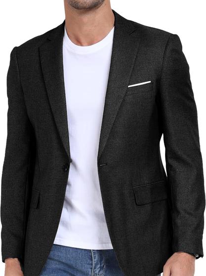 Imagem de Blazer Blazer Wehilion Casaco esportivo casual para homens preto