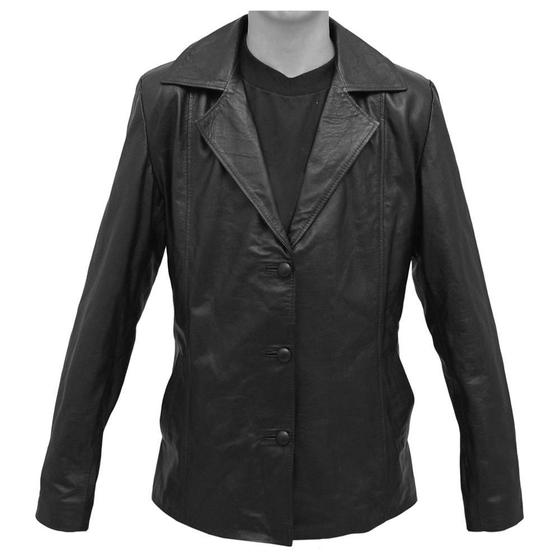 Imagem de Blazer de Couro Feminino SV7525 - Preto