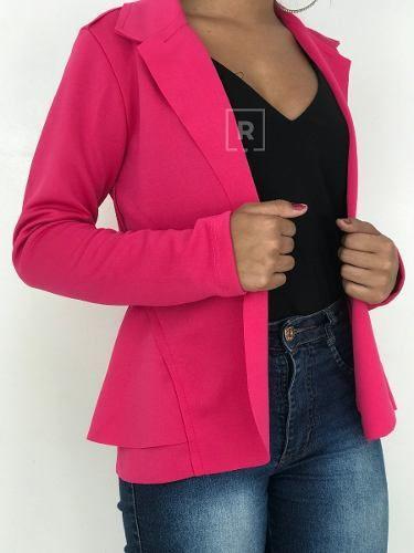 Imagem de Blazer Feminino Acinturado Neoprene Varias Cores