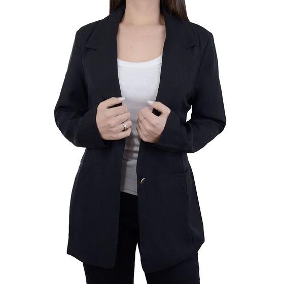 Imagem de Blazer Feminino Autenticada Alfaiataria Preto - 7870