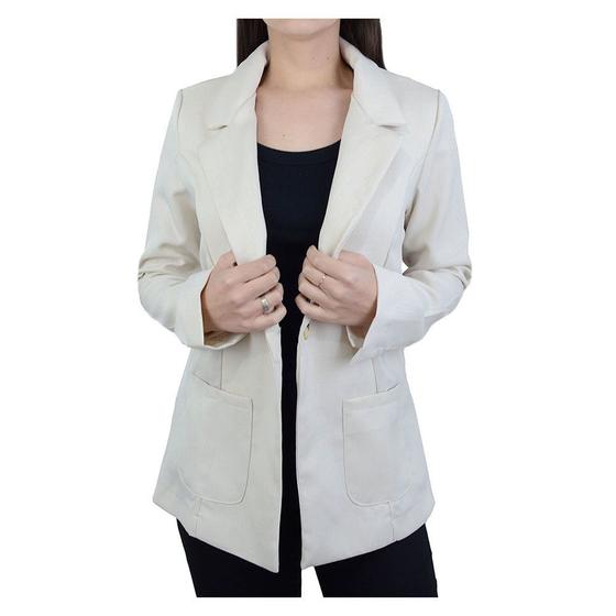 Imagem de Blazer Feminino Parado no Ar Linho Off White - 72113