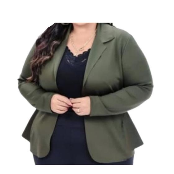 Blazer Feminino Plus Size Neoprene G1 Ao G4 Fasciniun Blazer