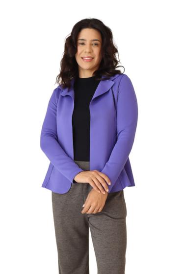 Imagem de Blazer Feminino Social Moderno Neoprene Roxo