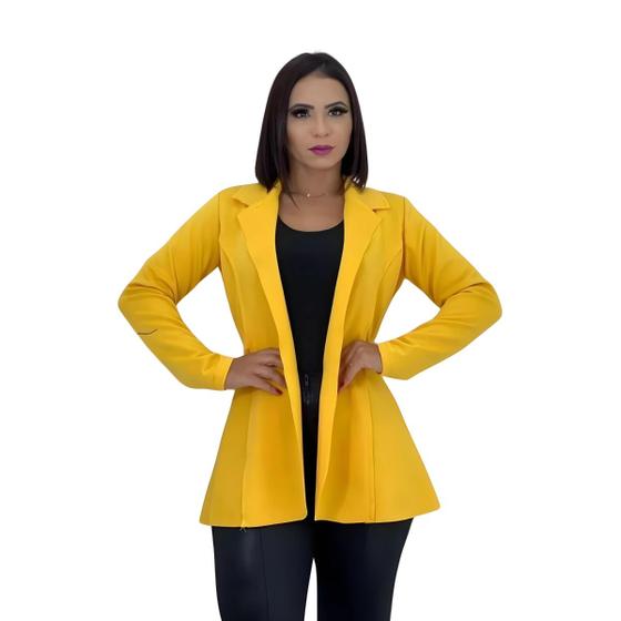 Imagem de Blazer Feminino Várias Cores Vibrantes E Vivas Social E Casual Alongado Acinturado