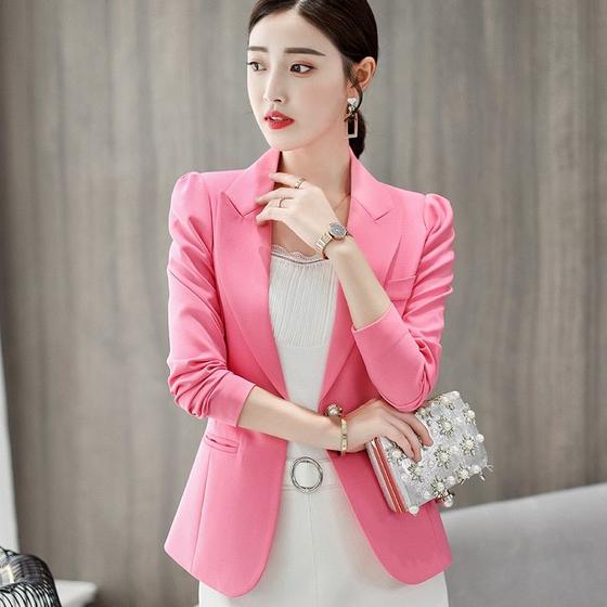 Imagem de Blazer LuckBN Women Elegant Office Lady, jaqueta de poliéster