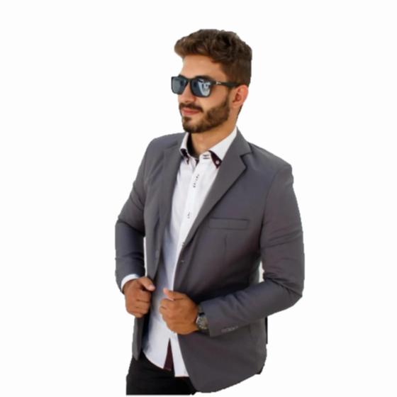 Imagem de Blazer Masculino Slim 2 Botões Corte Italiano Super Oferta 7 Cores - Shopping do Terno