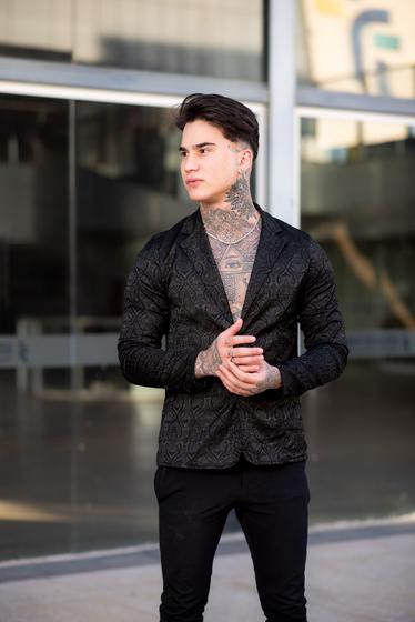 Terno Jaqueta De Couro Masculina Tipo Blazer Blazer Masculino