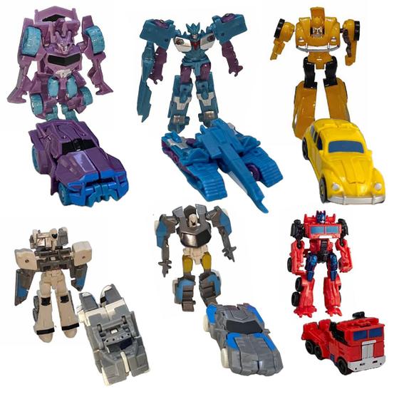 Imagem de Blister Kit 6 mini Transformers Optimus Prime Bumblebee 75mm